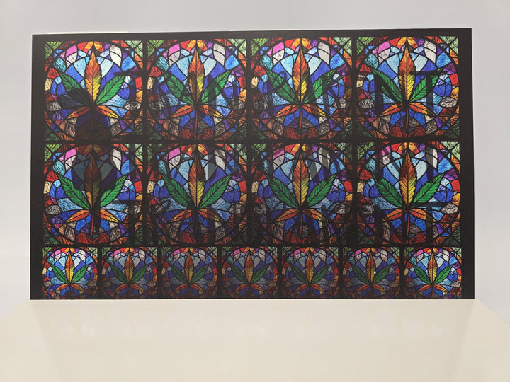 PatternPly® Transparent Multi Color Weed Stained Glass 2 Sizes