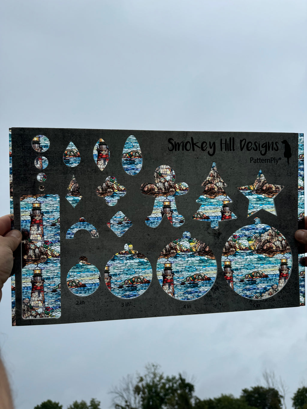 PatternPly® Transparent Rocky Lighthouse Stained Glass product photo 2