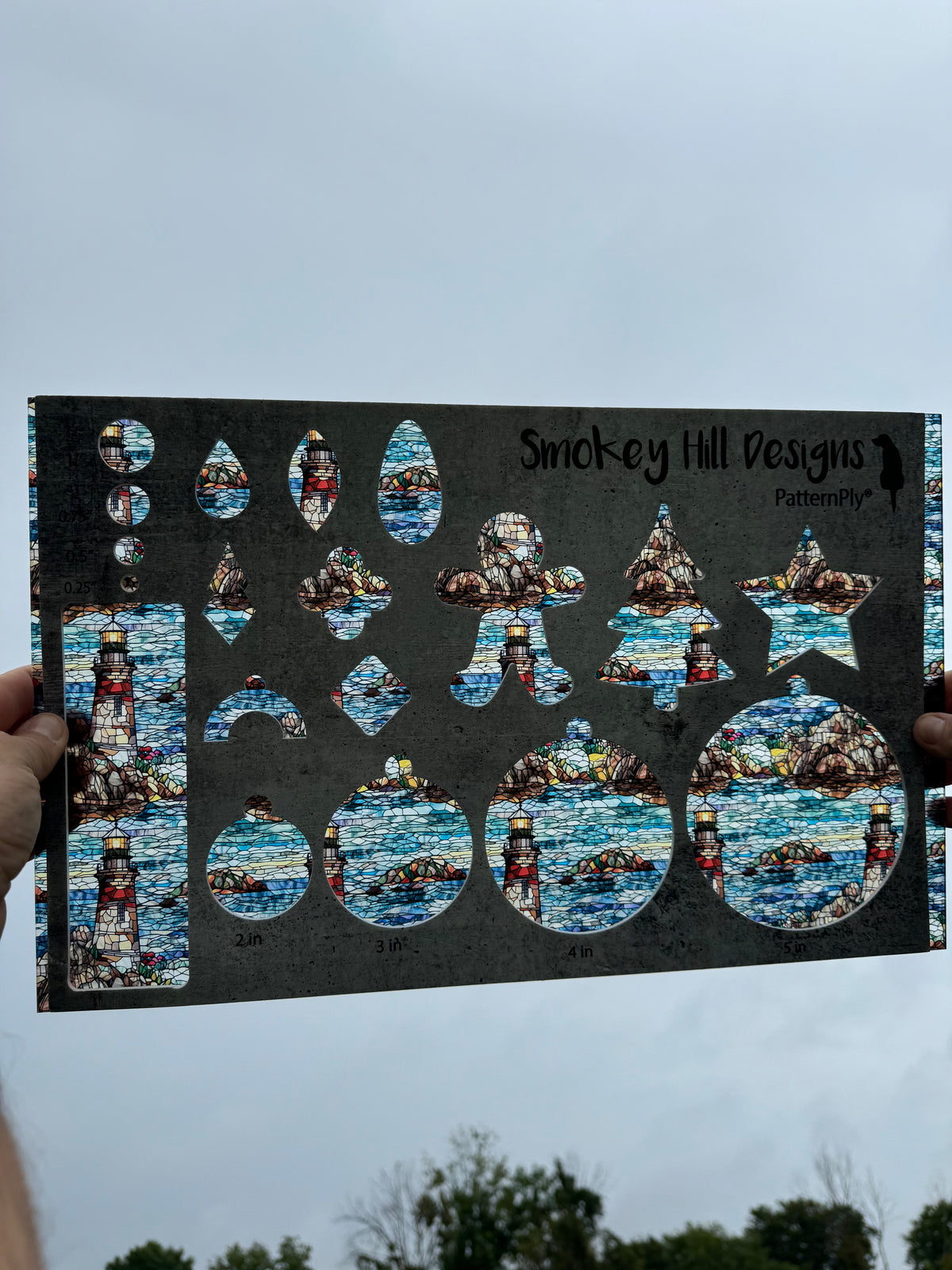 PatternPly® Transparent Rocky Lighthouse Stained Glass product photo 2