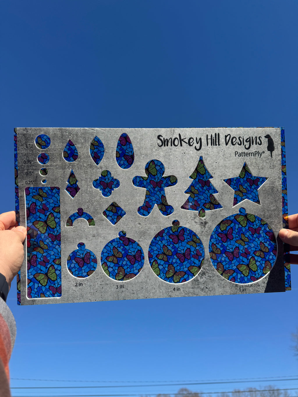 PatternPly® Transparent Butterfly Sky Stained Glass product photo 2