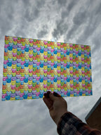 PatternPly® Transparent Rainbow Cats LARGE sheet showing the pattern
