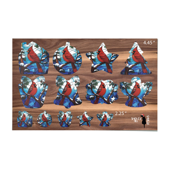 PatternPly® Transparent Christmas Cardinal 2 sizes