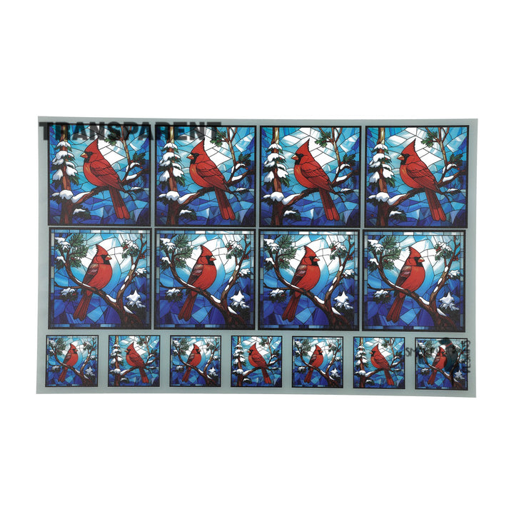 PatternPly® Transparent Christmas Cardinal 2 sizes
