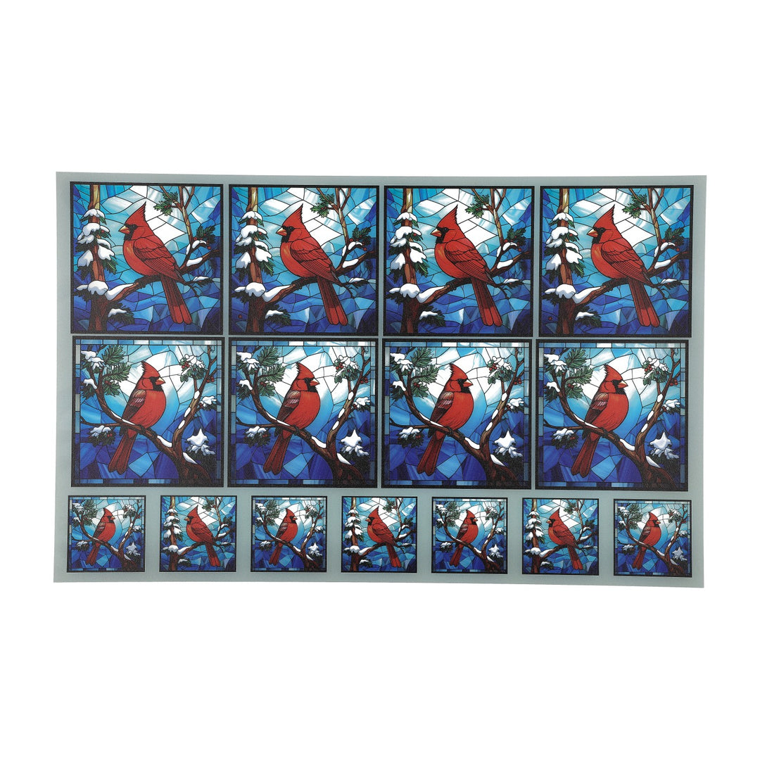 PatternPly® Transparent Christmas Cardinal 2 sizes