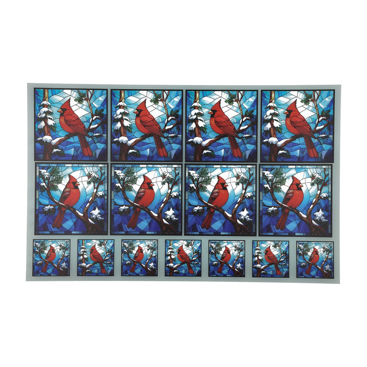 PatternPly® Transparent Christmas Cardinal 2 sizes