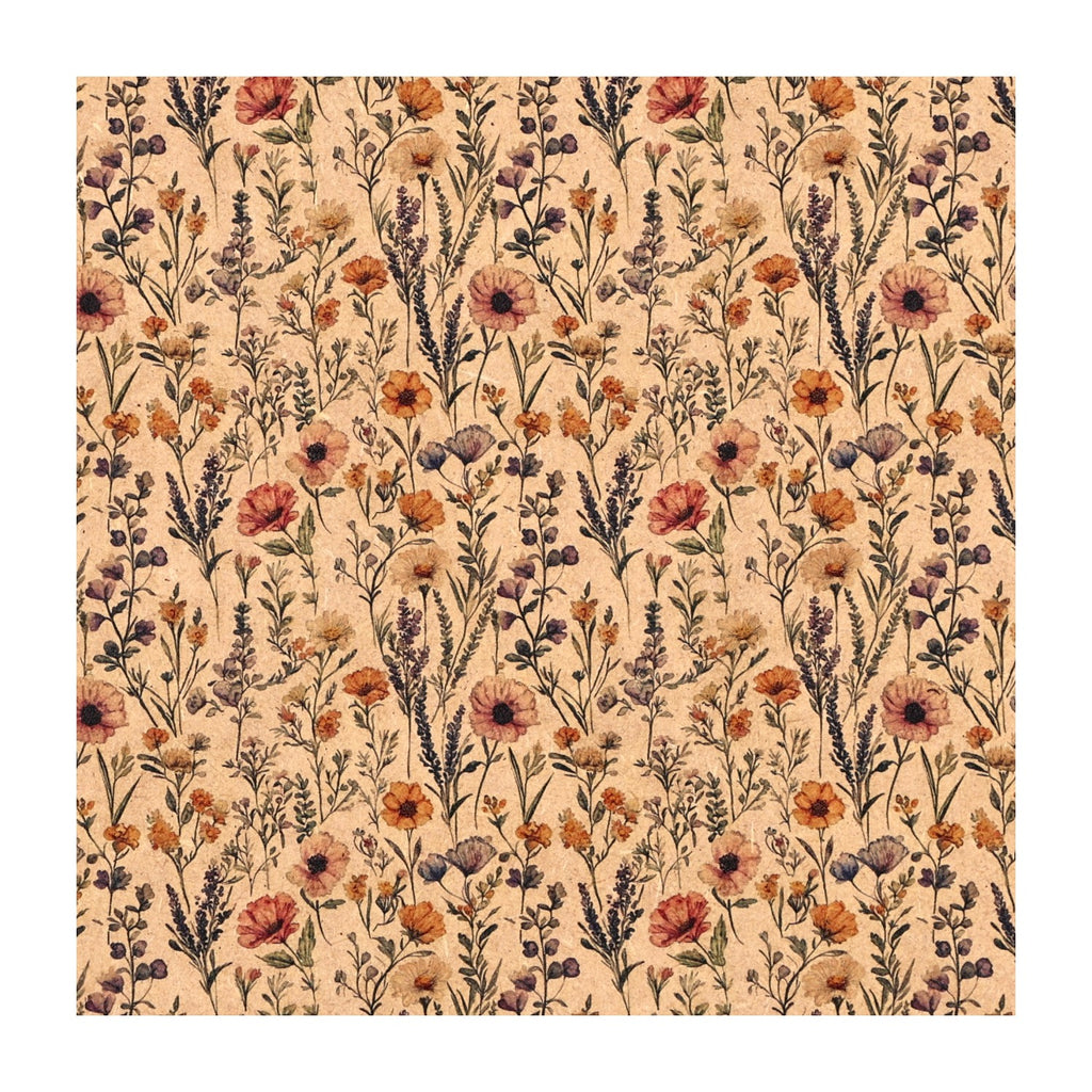 PatternPly® Naturals Pressed Wildflowers sheet showing the pattern