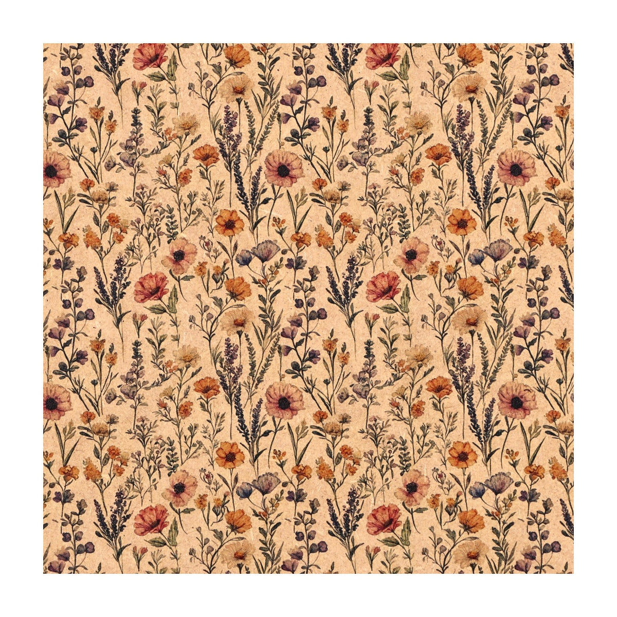 PatternPly® Naturals Pressed Wildflowers sheet showing the pattern