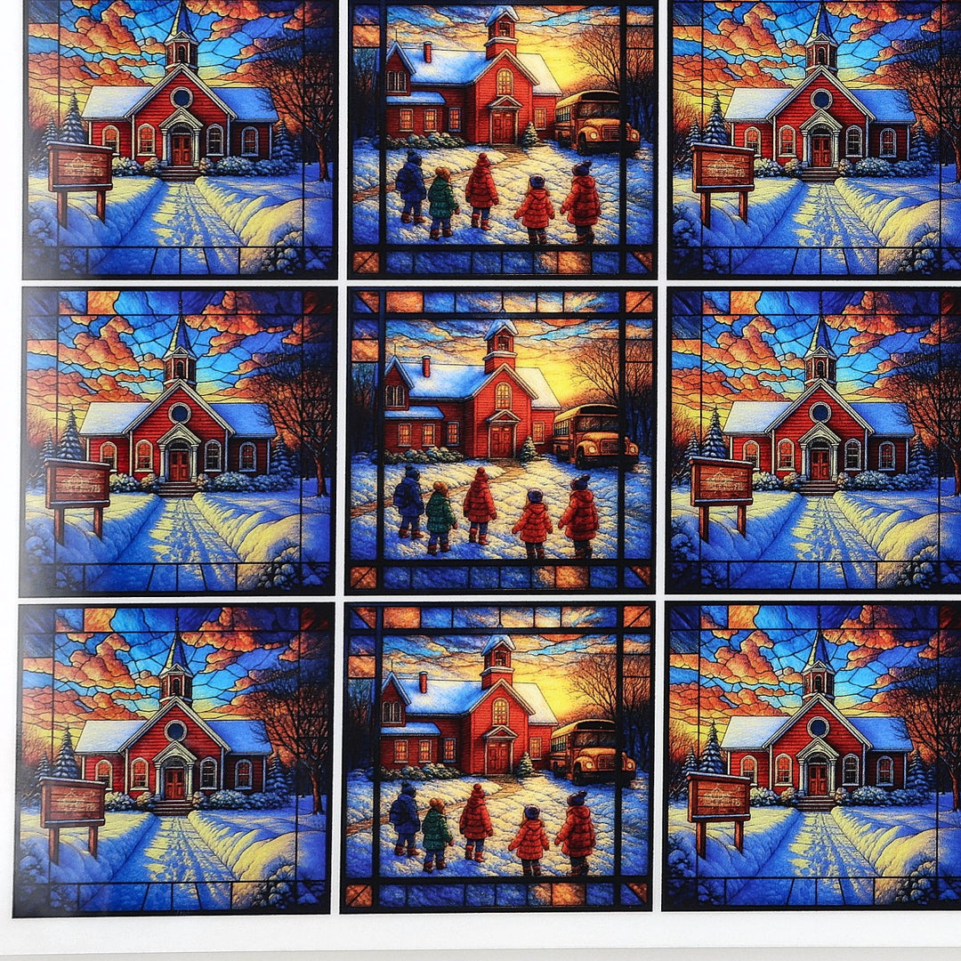 PatternPly® Full Coverage Schoolhouse In Winter Extra Small