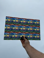 PatternPly® Transparent Stained Glass Bluebonnet Hills sheet showing the pattern