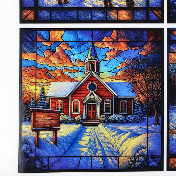 PatternPly® Full Coverage Schoolhouse In Winter Large