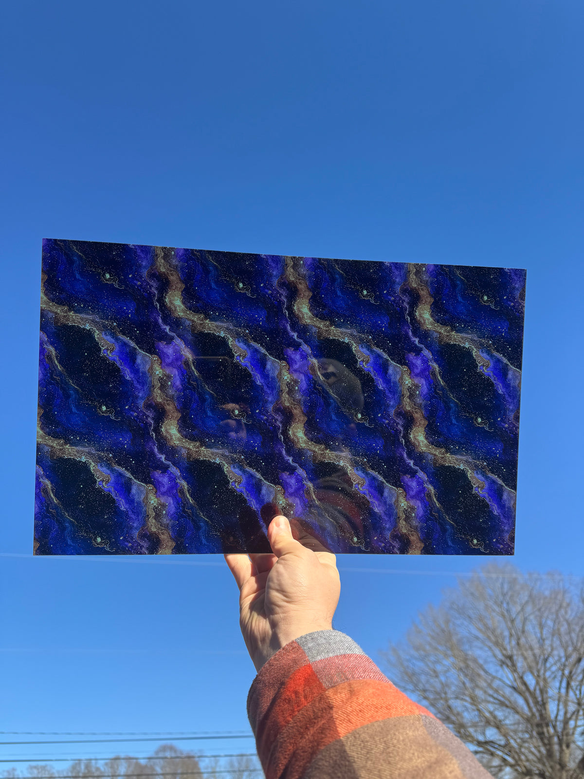 PatternPly® Transparent Cosmic Ink LARGE sheet showing the pattern