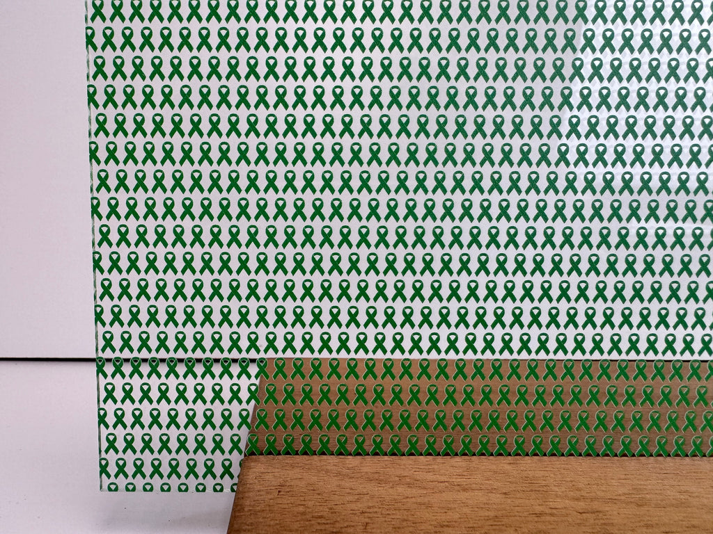 PatternPly® Scattered Mini Green Ribbons sheet showing the pattern