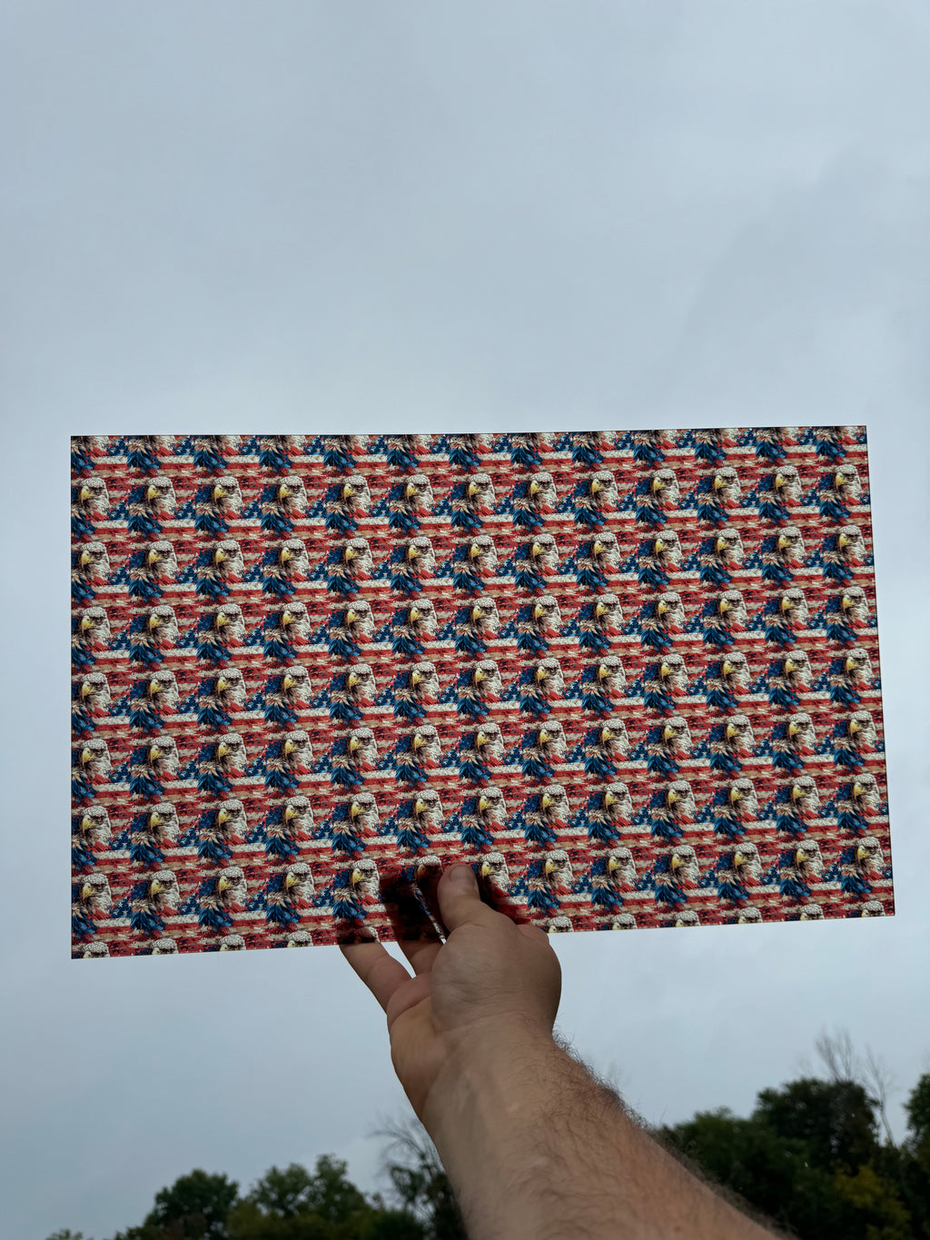 PatternPly® Transparent American Flag Eagle Mini sheet showing the pattern