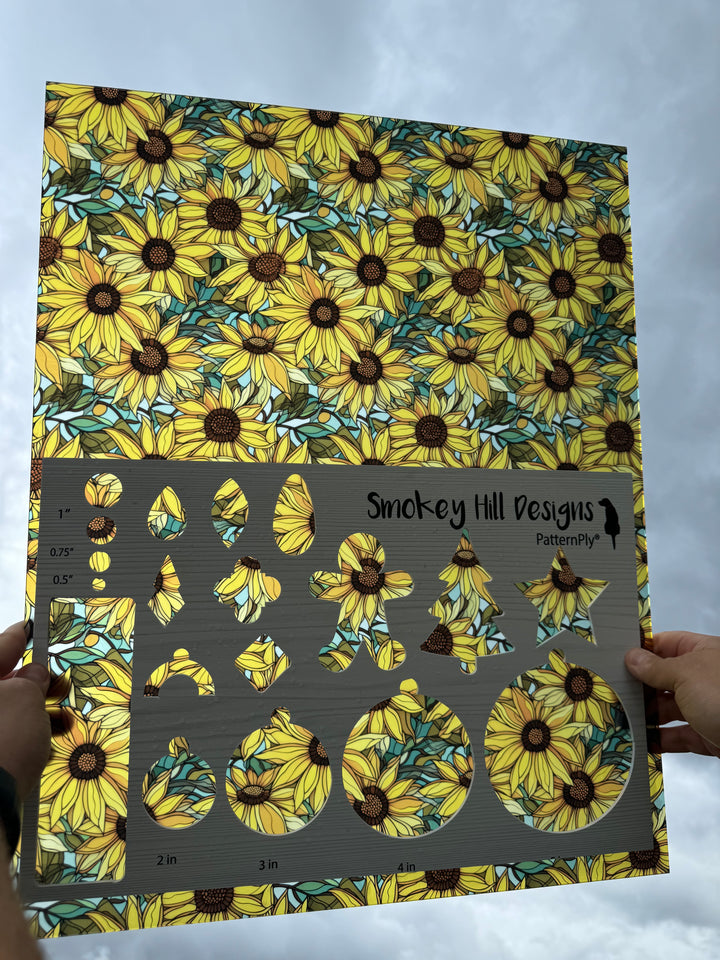 PatternPly® 19x24" Transparent Sunflowers with Sky XL Scale