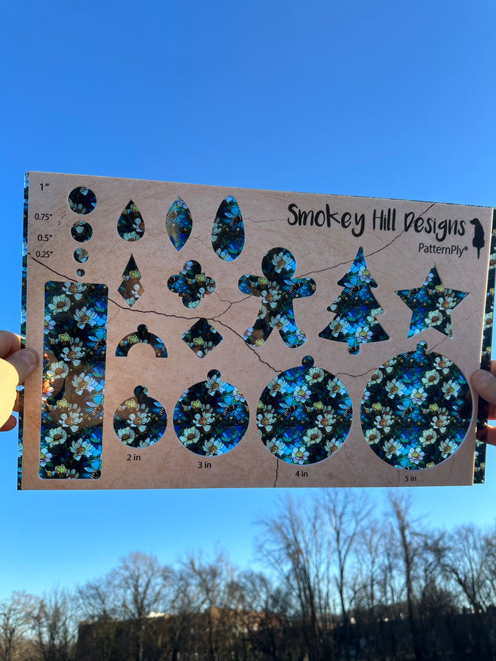 PatternPly® Acrylic Transparent Stained Glass Bees and Flowers