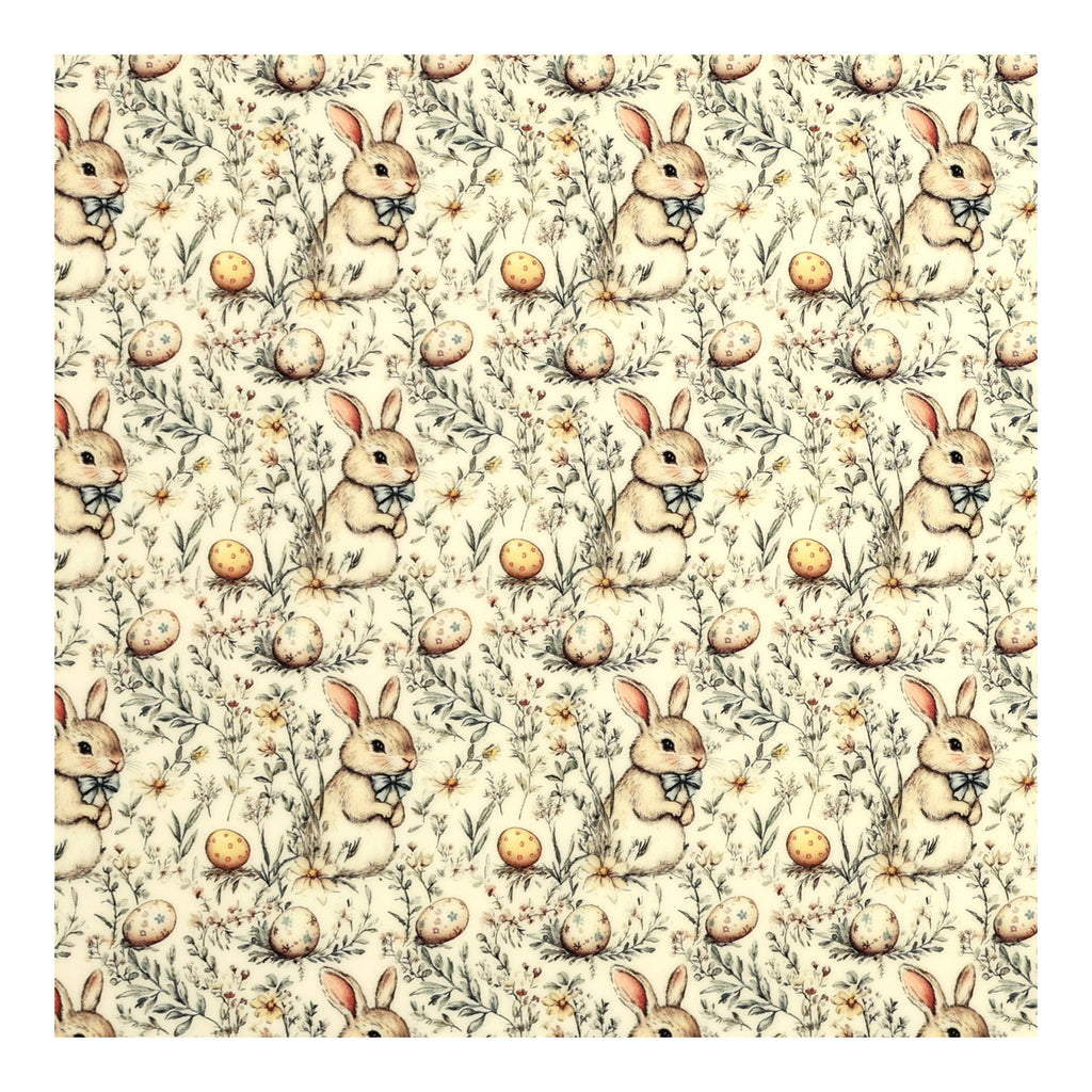 PatternPly® Full Coverage Rustic Bunnies sheet showing the pattern