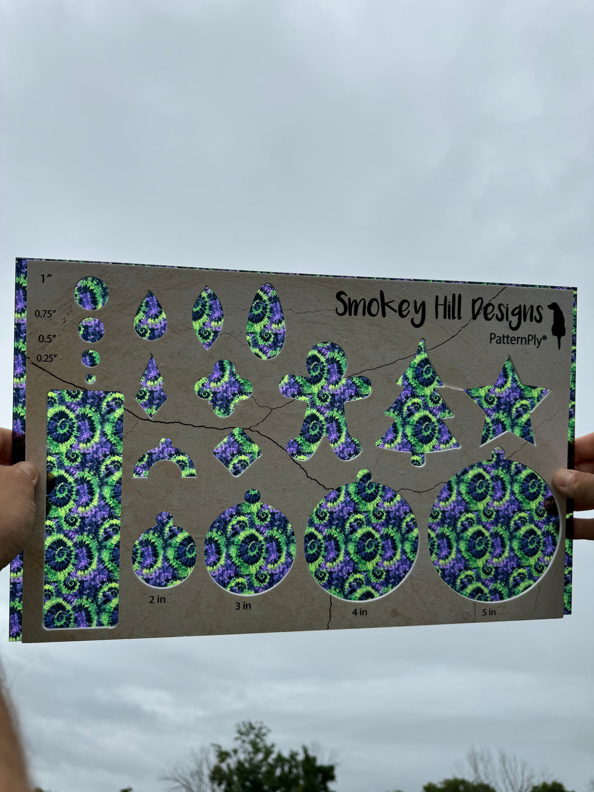 PatternPly® Transparent Green and Purple Halloween Tie Dye product photo 2