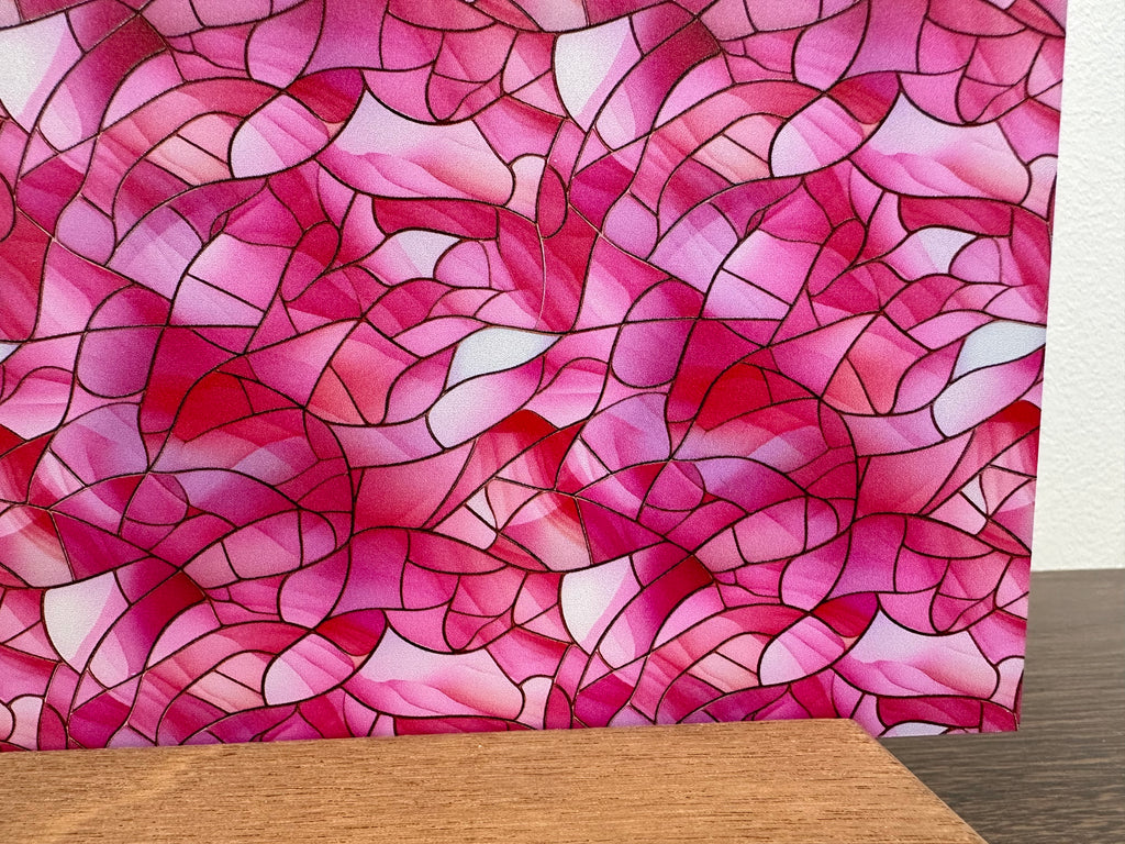 PatternPly® Full Coverage Baby Pink Stained Glass sheet showing the pattern