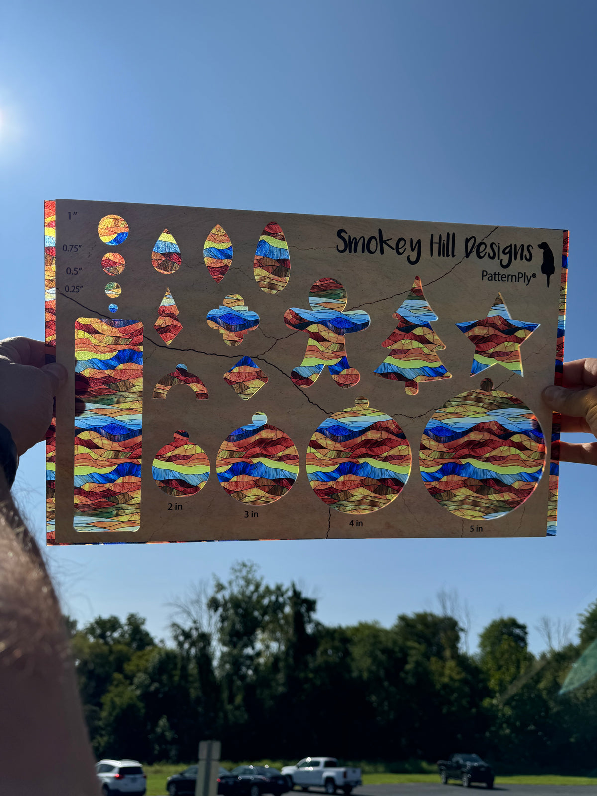 PatternPly® Transparent Abstract Rustic Mountain Range Stained Glass product photo 2