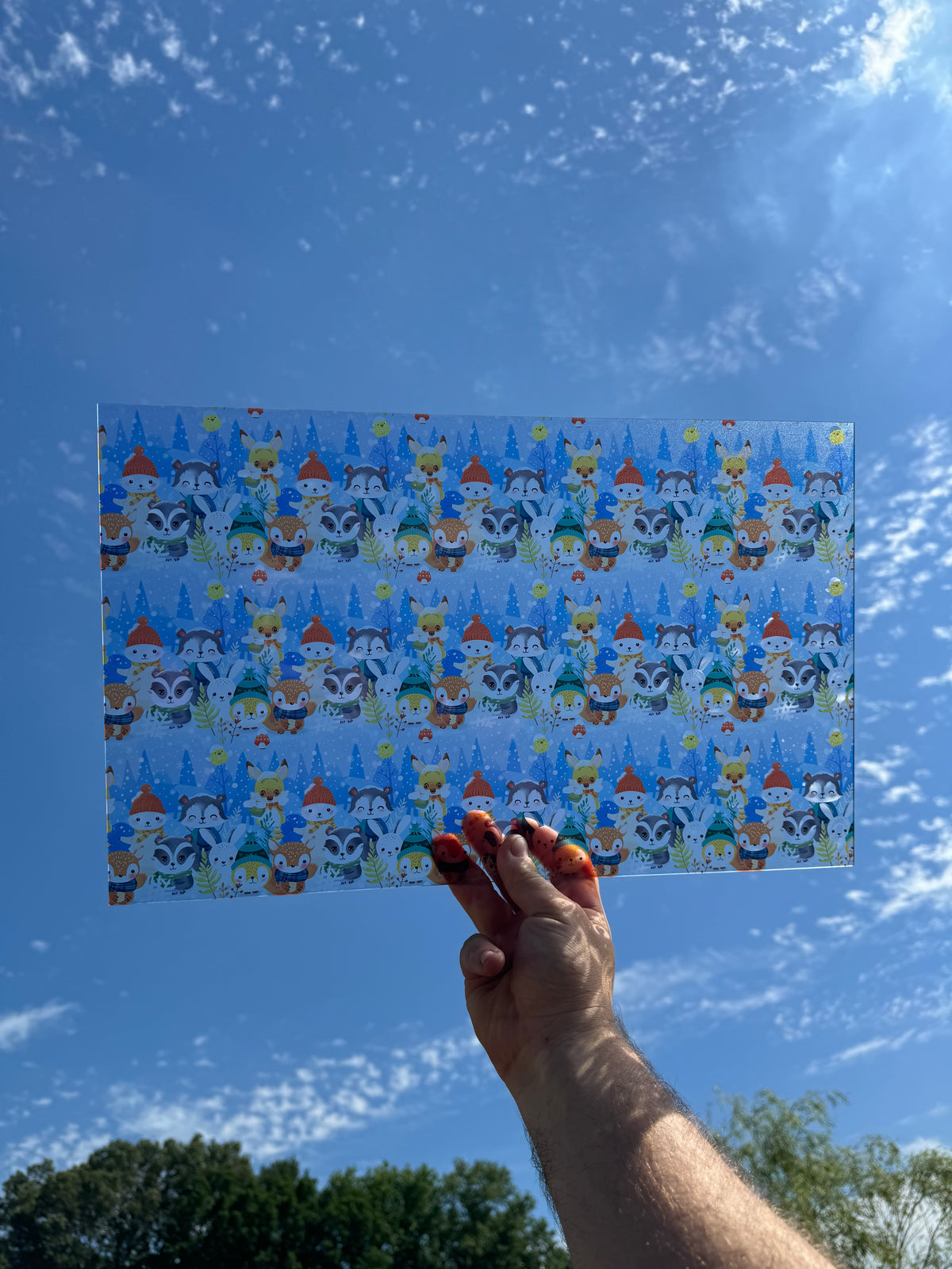 PatternPly® Transparent Winter Animals sheet showing the pattern