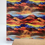 PatternPly® Full Coverage Abstract Rustic Mountain Range Stained Glass sheet showing the pattern