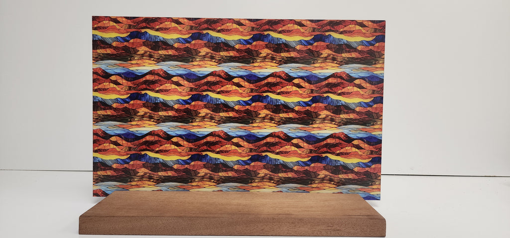 PatternPly® Full Coverage Abstract Rustic Mountain Range Stained Glass product photo 3