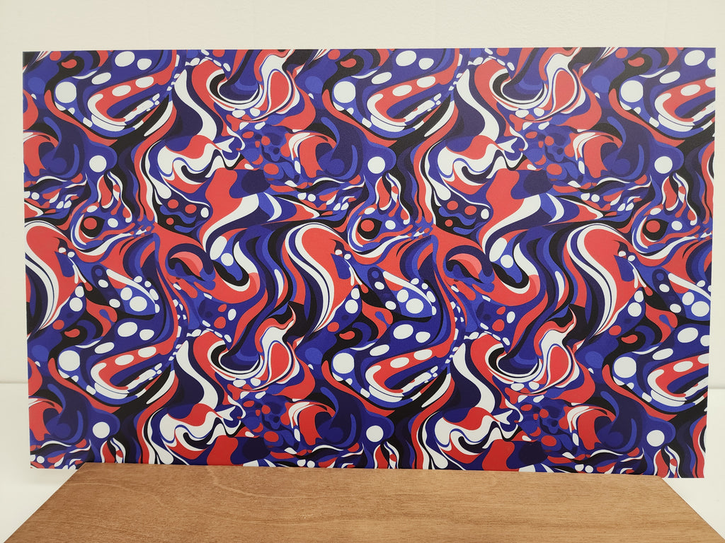 PatternPly® Full Coverage Abstract Patriotic sheet showing the pattern
