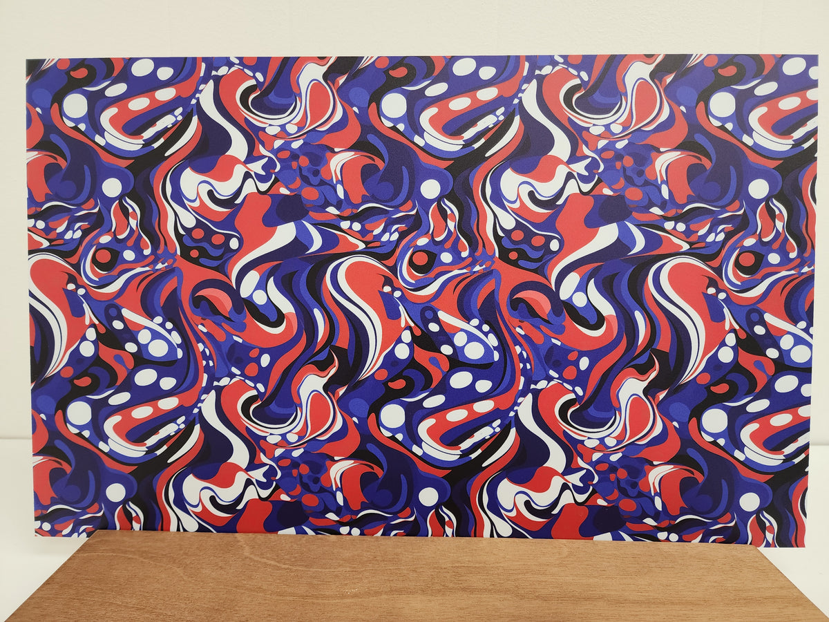 PatternPly® Full Coverage Abstract Patriotic sheet showing the pattern