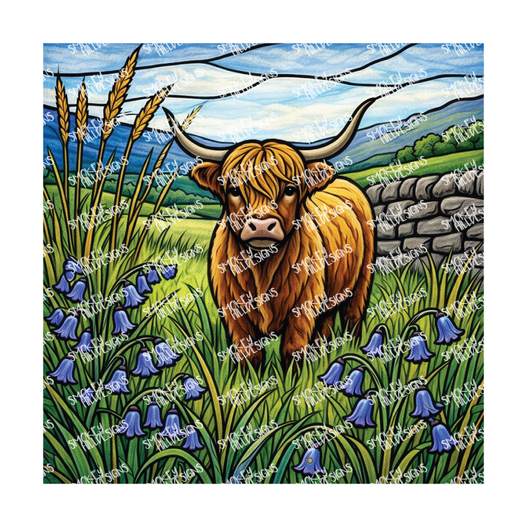 PatternPly® Transparent Animals and Wildlife Volume 1 Highland Cows 10 art scene artwork