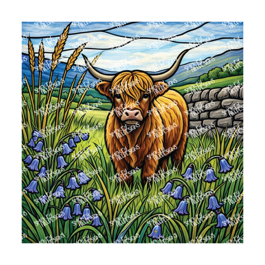 PatternPly® Transparent Animals and Wildlife Volume 1 Highland Cows 10 art scene artwork