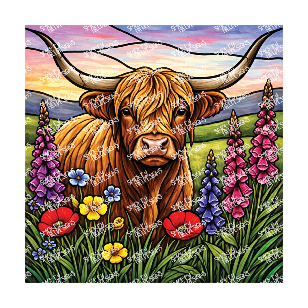 PatternPly® Transparent Animals and Wildlife Volume 1 Highland Cows 11 art scene artwork