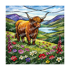 PatternPly® Transparent Animals and Wildlife Volume 1 Highland Cows 12 art scene artwork