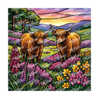 PatternPly® Transparent Animals and Wildlife Volume 1 Highland Cows 14 art scene artwork