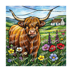 PatternPly® Transparent Animals and Wildlife Volume 1 Highland Cows 15 art scene artwork