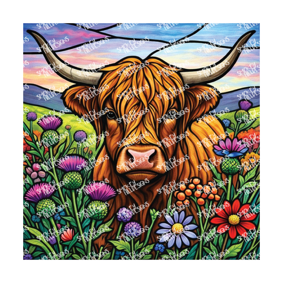 PatternPly® Transparent Animals and Wildlife Volume 1 Highland Cows 16 art scene artwork