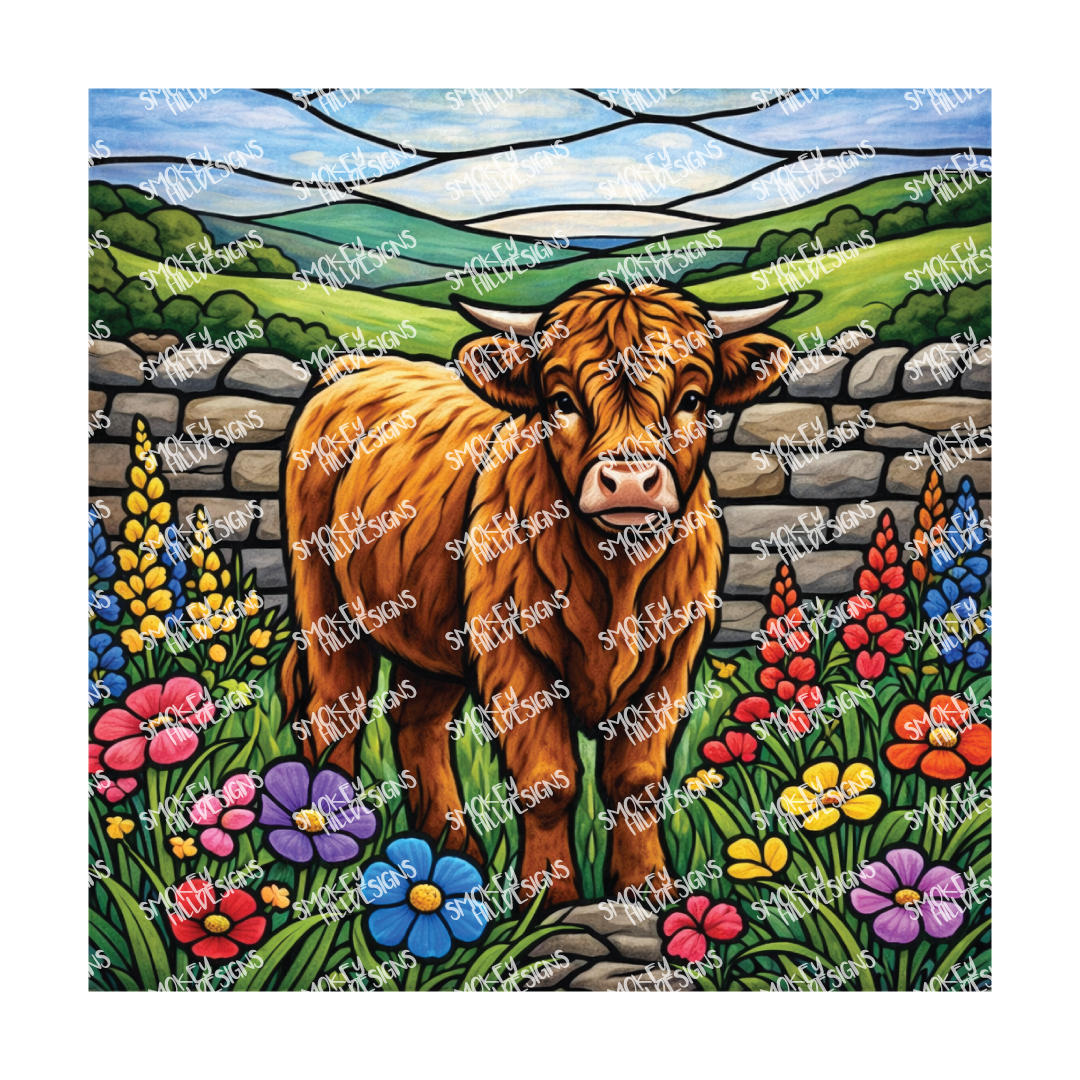 PatternPly® Transparent Animals and Wildlife Volume 1 Highland Cows 17 art scene artwork
