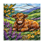 PatternPly® Transparent Animals and Wildlife Volume 1 Highland Cows 18 art scene artwork