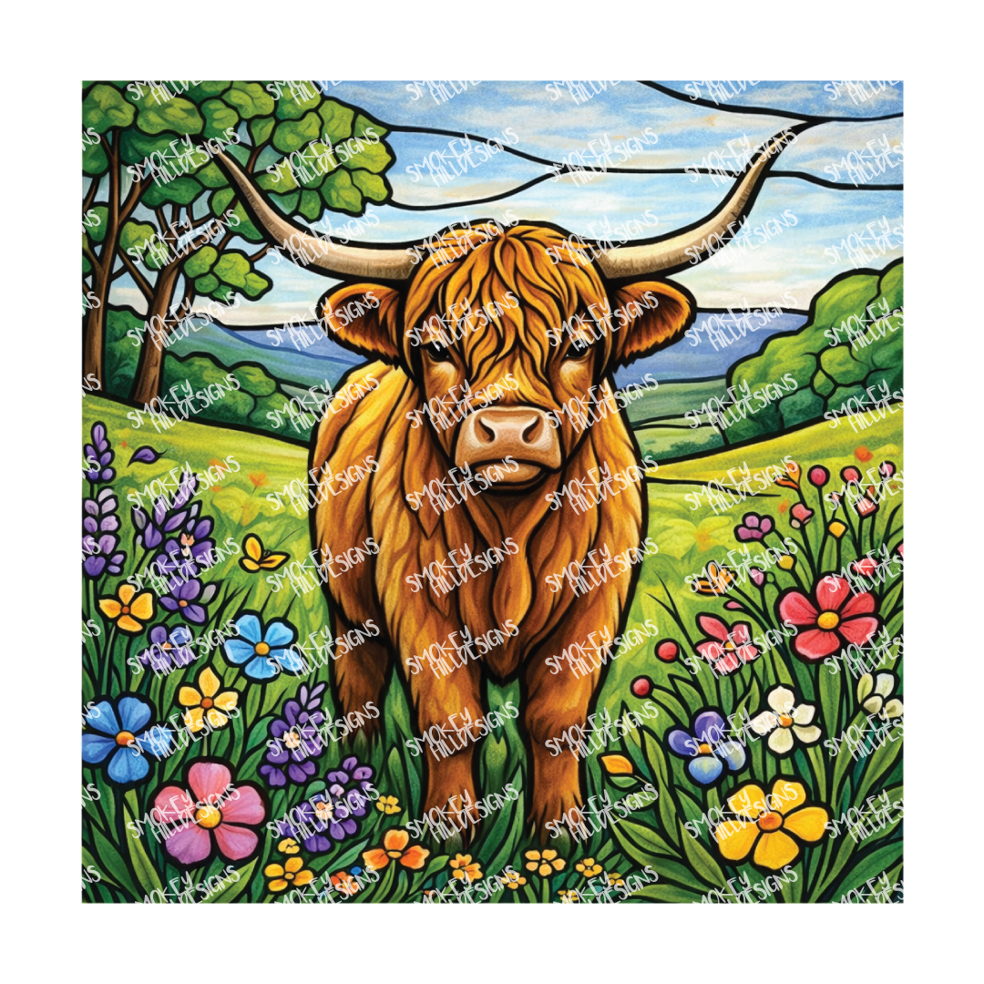PatternPly® Transparent Animals and Wildlife Volume 1 Highland Cows 19 art scene artwork