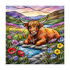 PatternPly® Transparent Animals and Wildlife Volume 1 Highland Cows 1 art scene artwork