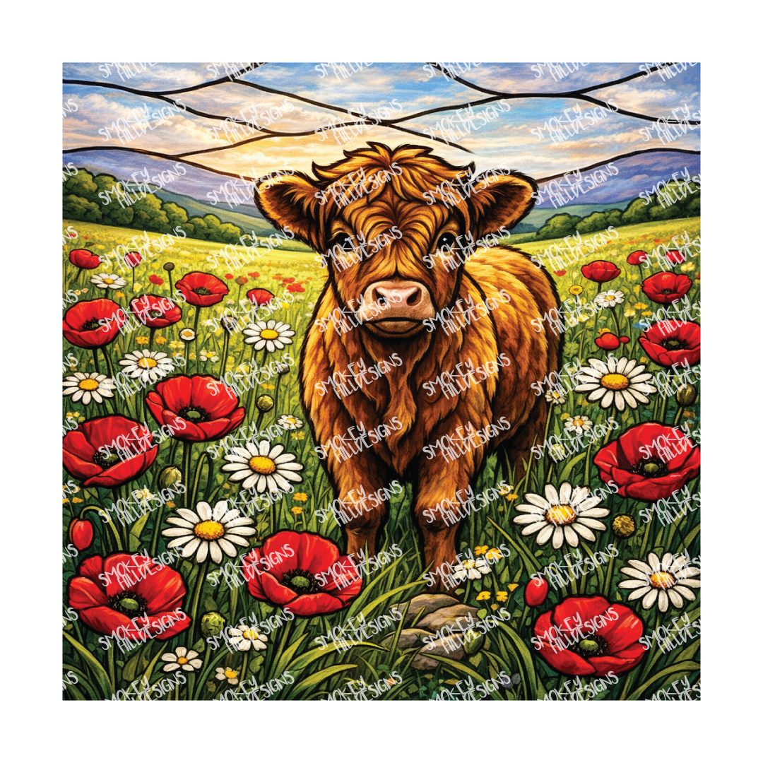 PatternPly® Full Coverage Animals and Wildlife Volume 1 Highland Cows 20 art scene artwork