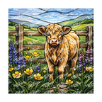 PatternPly® Transparent Animals and Wildlife Volume 1 Highland Cows 23 art scene artwork