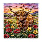 PatternPly® Transparent Animals and Wildlife Volume 1 Highland Cows 25 art scene artwork
