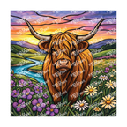 PatternPly® Transparent Animals and Wildlife Volume 1 Highland Cows 26 art scene artwork