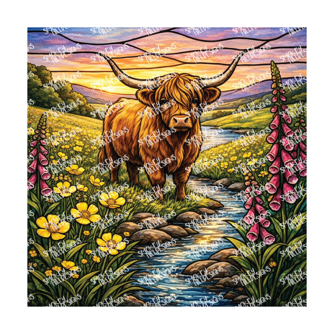 PatternPly® Transparent Animals and Wildlife Volume 1 Highland Cows 29 art scene artwork