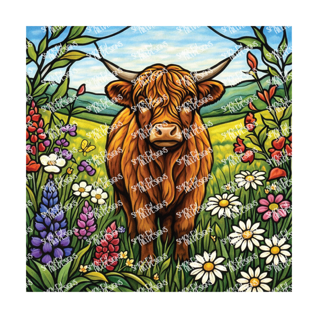 PatternPly® Full Coverage Animals and Wildlife Volume 1 Highland Cows 30 art scene artwork