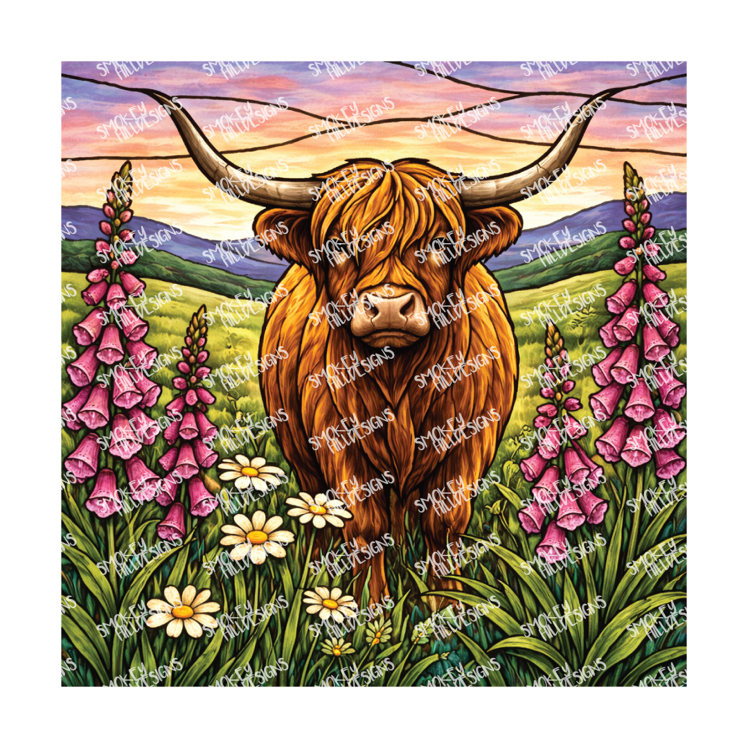 PatternPly® Transparent Animals and Wildlife Volume 1 Highland Cows 31 art scene artwork