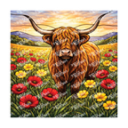 PatternPly® Transparent Animals and Wildlife Volume 1 Highland Cows 32 art scene artwork