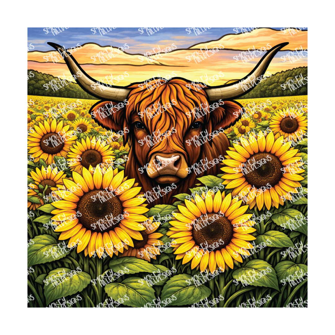 PatternPly® Transparent Animals and Wildlife Volume 1 Highland Cows 5 art scene artwork