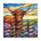 PatternPly® Transparent Animals and Wildlife Volume 1 Highland Cows 6 art scene artwork
