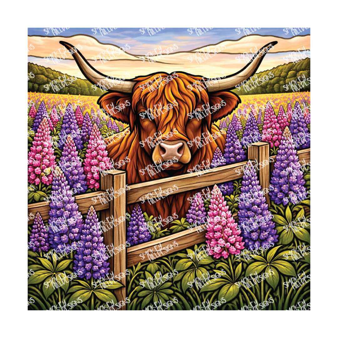 PatternPly® Transparent Animals and Wildlife Volume 1 Highland Cows 8 art scene artwork